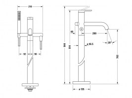 MONOMANDO BAÑERA DE PIE C.1 DURAVIT